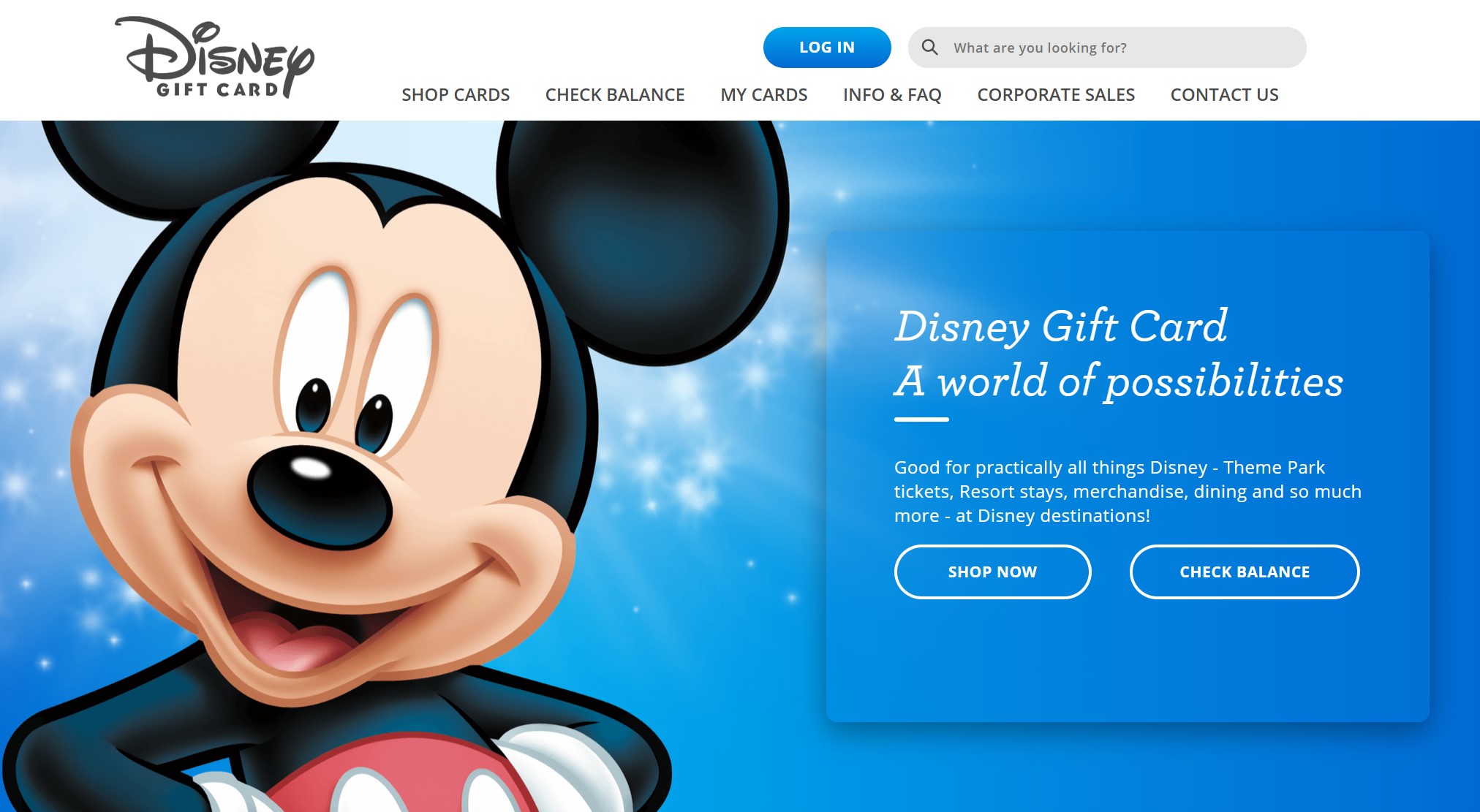 disney gift card balance check